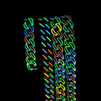 18MM Glow Square - Edge Cuban Link Chain – “Neon Bricks” Edition White Gold 8 IN (Bracelet) - Shop Gold Supply