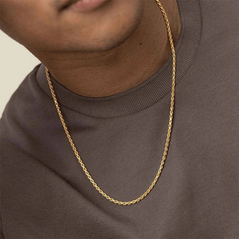 3MM Rope Chain (Never - Tarnish) 18 IN White Gold - Shop Gold Supply