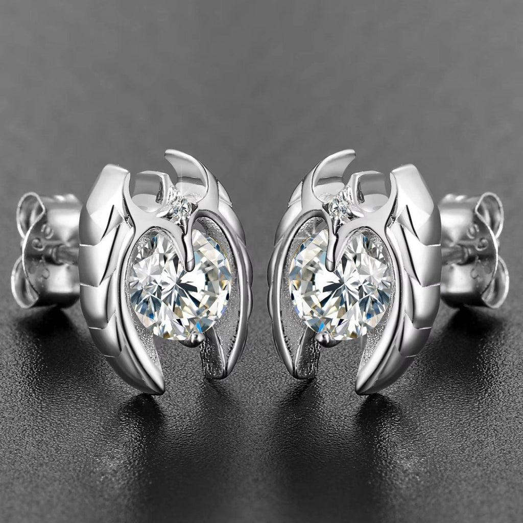 Angel Flame Moissanite Stud Earrings – “Heaven’s Fire” Edition White Gold - Shop Gold Supply