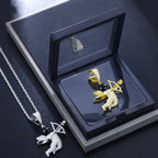 Angel Shooter Moissanite Pendant – “Love Struck” Edition Yellow Gold - Shop Gold Supply