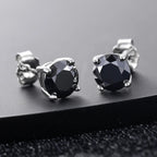 Black Moissanite Round Stud Earrings – “Shadow Ice” Edition White Gold 0.5 Carat (5MM) - Shop Gold Supply