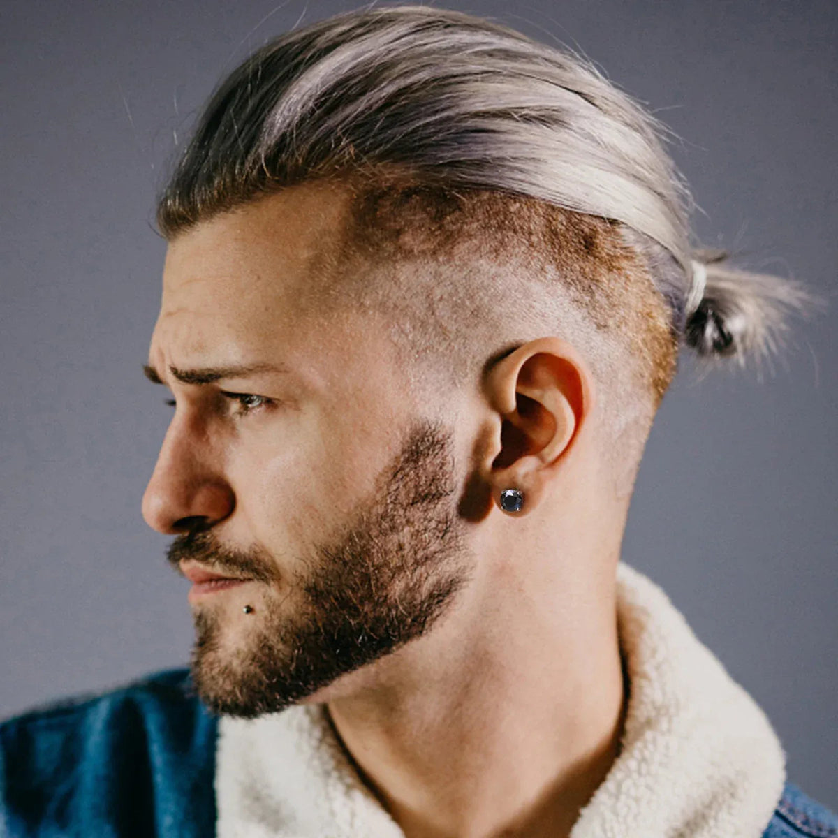 Black Moissanite Round Stud Earrings – “Shadow Ice” Edition White Gold 0.5 Carat (5MM) - Shop Gold Supply