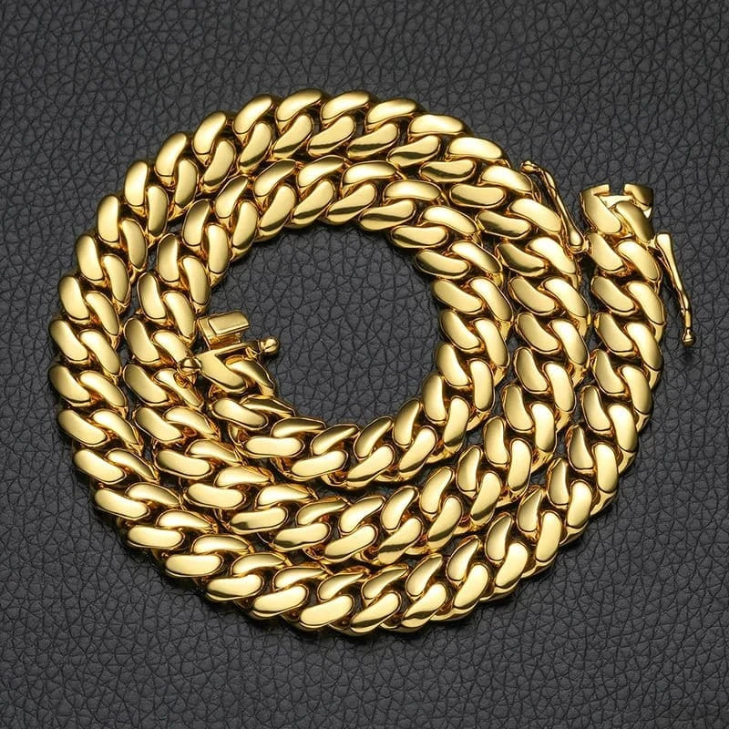 14MM / 18 IN (Necklace) Classic Miami Cuban Chain – “OG Drip” Edition - The Gold Supply