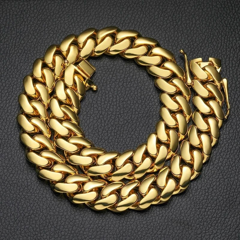 18MM / 18 IN (Necklace) Classic Miami Cuban Chain – “OG Drip” Edition - The Gold Supply