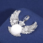 Custom Angel Wing Photo Pendant – “Heavenbound Tribute” Edition VVS1 5A CZ White Gold 18 IN Rope - Shop Gold Supply