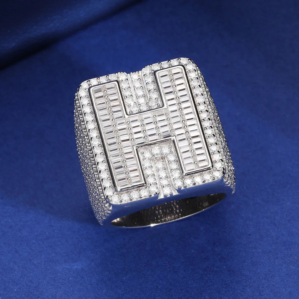 Custom Initial Iced Ring – “Prime Letter” Edition A 7 - Shop Gold Supply