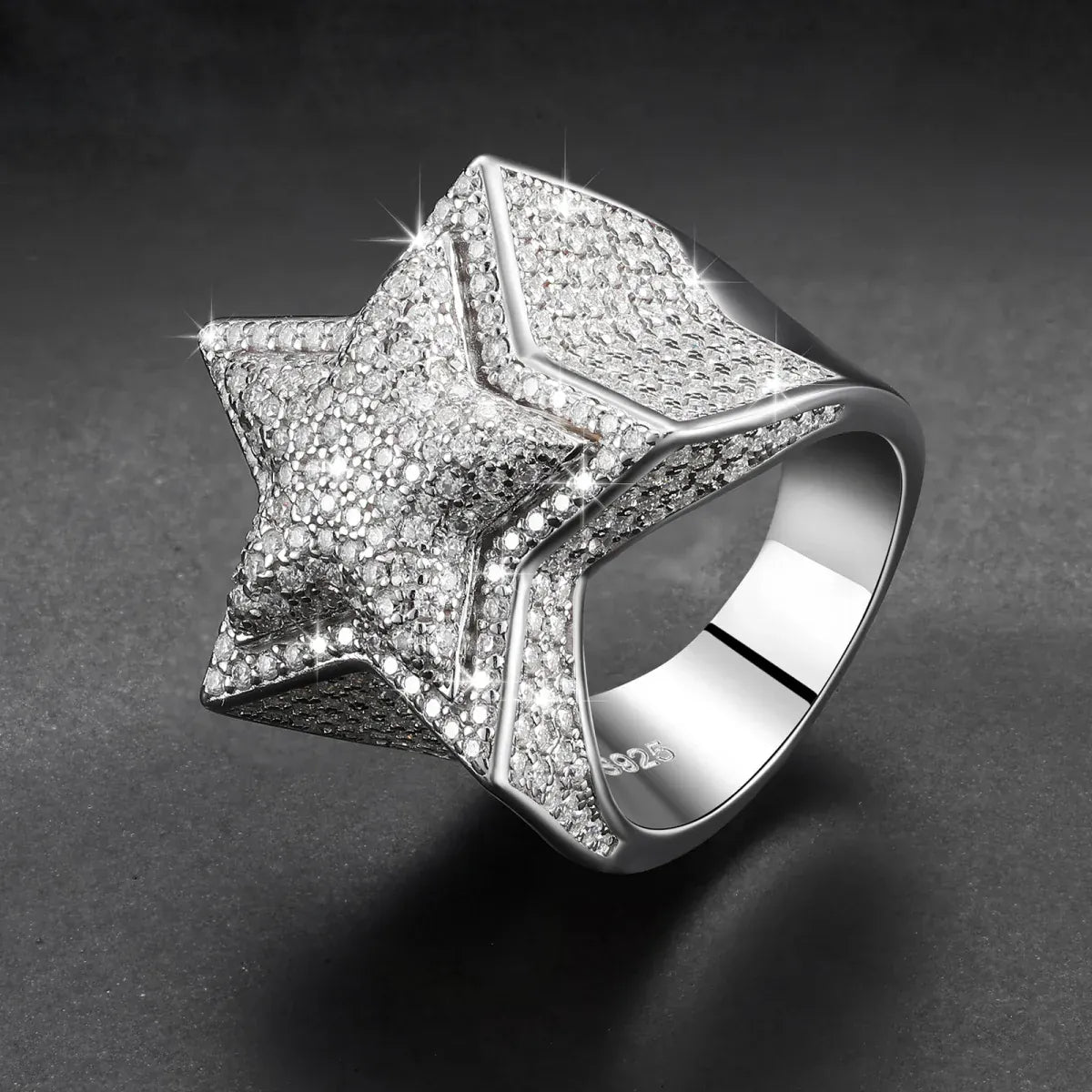 Five-Point Star Pavé Ring – “Supernova Shine” Edition - The Gold Supply