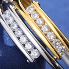 Floating Bar Bangle Bracelet – “Levitating Shine” Edition VVS 5A CZ 7 IN White Gold - Shop Gold Supply