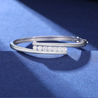 Floating Bar Bangle Bracelet – “Levitating Shine” Edition VVS 5A CZ 7 IN White Gold - Shop Gold Supply