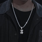 Iced Bear Moissanite Pendant – “Royal Cub” Edition White Gold - Shop Gold Supply