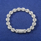 Iced Coffee Bean Link Bracelet – “Frost Bite” Edition 6MM 6 IN - Shop Gold Supply