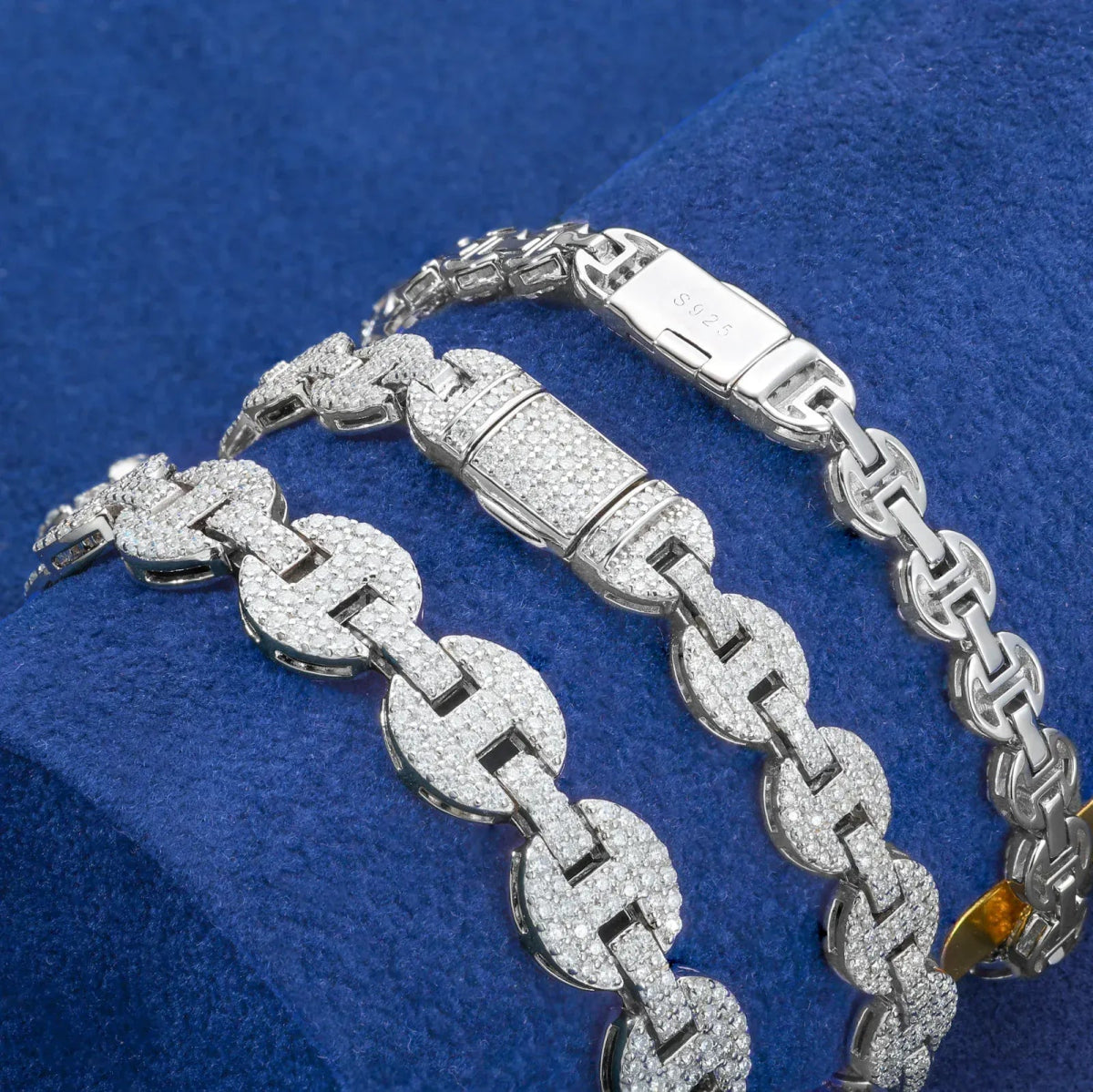 Iced Coffee Bean Link Bracelet – “Frost Bite” Edition 6MM 6 IN - Shop Gold Supply