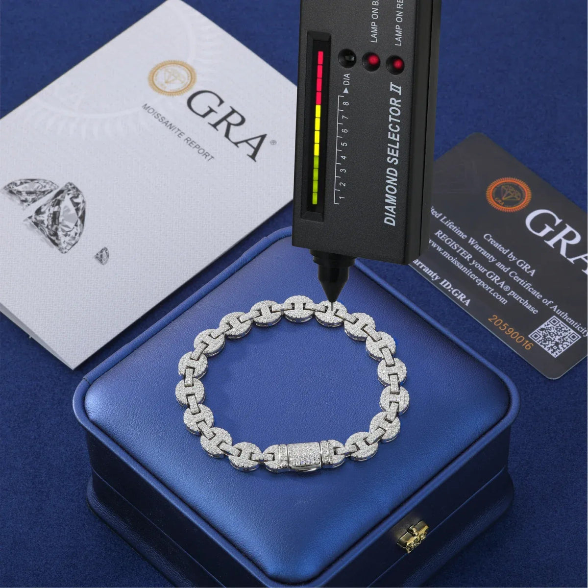 Iced Coffee Bean Link Bracelet – “Frost Bite” Edition 6MM 6 IN - Shop Gold Supply