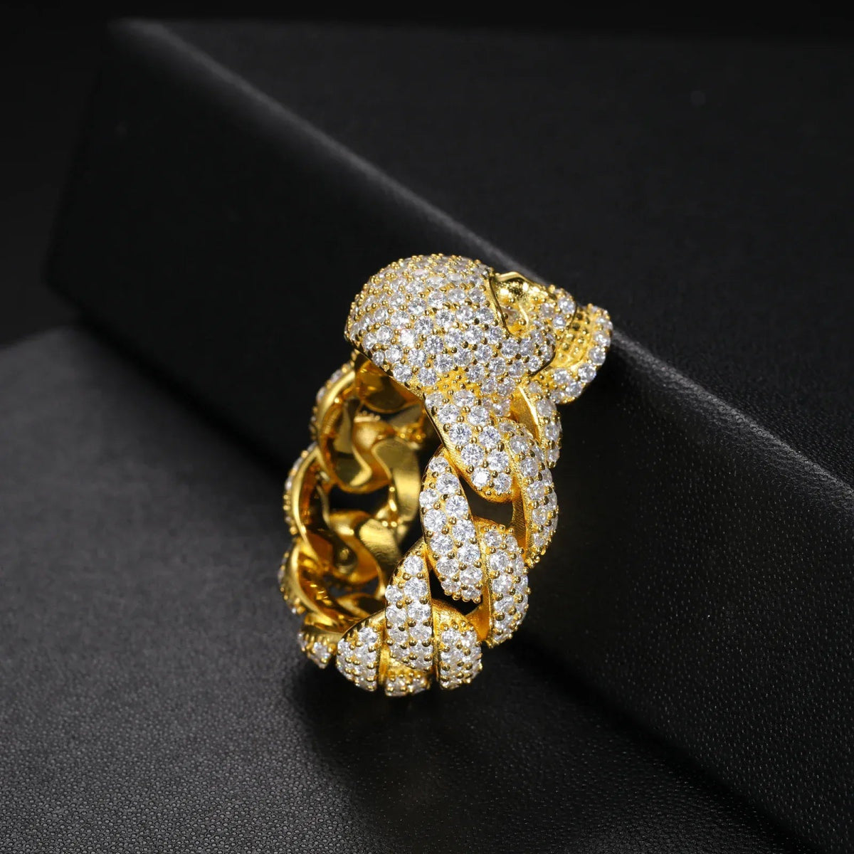 Iced Skull Statement Ring – “Pharaoh’s Fury” Edition Yellow Gold 7 - Shop Gold Supply