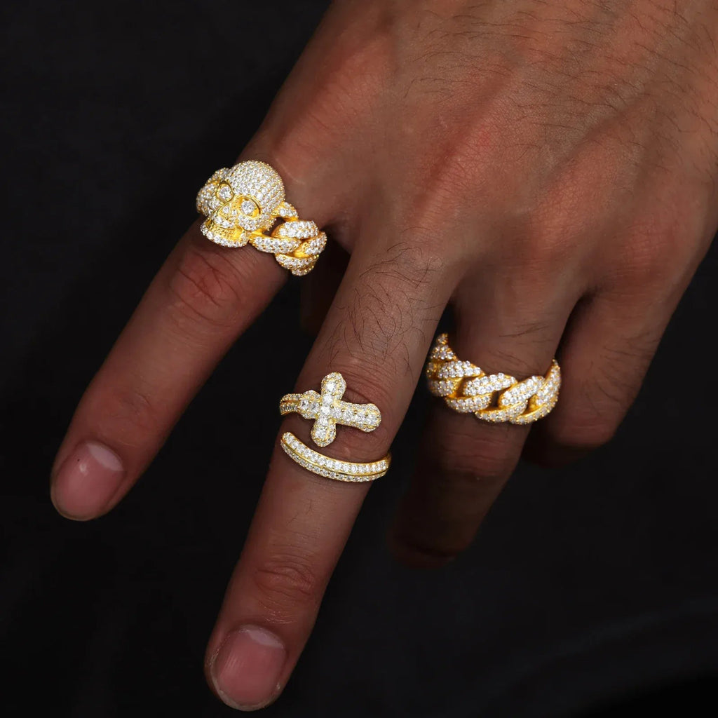 Iced Skull Statement Ring – “Pharaoh’s Fury” Edition Yellow Gold 7 - Shop Gold Supply