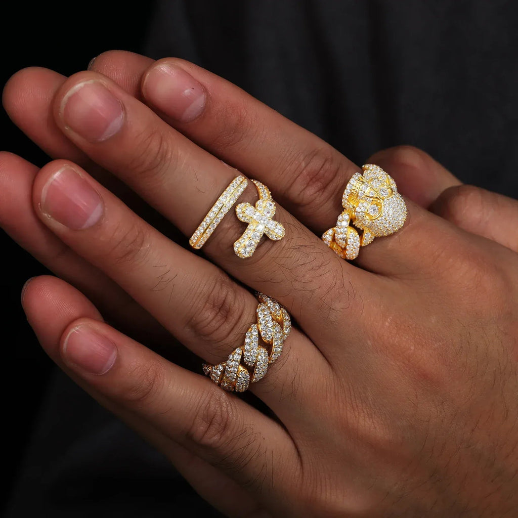 Iced Skull Statement Ring – “Pharaoh’s Fury” Edition Yellow Gold 7 - Shop Gold Supply