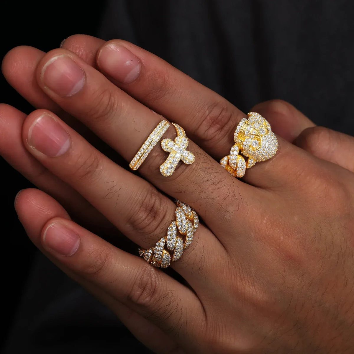 Iced Skull Statement Ring – “Pharaoh’s Fury” Edition Yellow Gold 7 - Shop Gold Supply