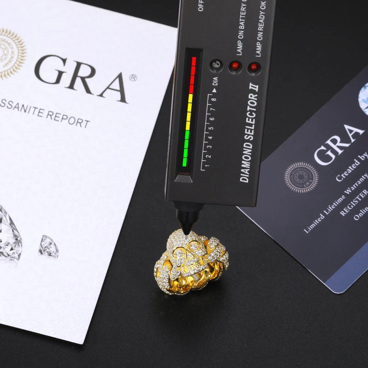 Iced Skull Statement Ring – “Pharaoh’s Fury” Edition Yellow Gold 7 - Shop Gold Supply