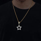 Iced Star Moissanite Pendant – “North Star Shine” Edition Yellow Gold - Shop Gold Supply