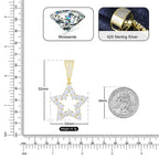 Iced Star Moissanite Pendant – “North Star Shine” Edition Yellow Gold - Shop Gold Supply