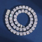 Iced Titan Moissanite Side Set Tennis Chain – “Heavyweight Halo” Edition Yellow Gold 16 IN (Necklace) - Shop Gold Supply