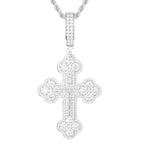 Imperial Iced Cross Pendant – “Crown of Light” Edition Moissanite White Gold - Shop Gold Supply