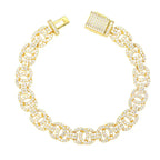 Yellow Gold / 7 IN Interlock Moissanite Bracelet – “Eternal Loop” Edition - The Gold Supply