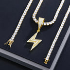 Lightning Moissanite Pendant – “Voltage Strike” Edition Yellow Gold - Shop Gold Supply