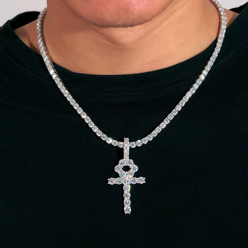 Line Set Moissanite Ankh Pendant – “Life Eternal” Edition Large - Shop Gold Supply