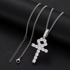Line Set Moissanite Ankh Pendant – “Life Eternal” Edition Large - Shop Gold Supply