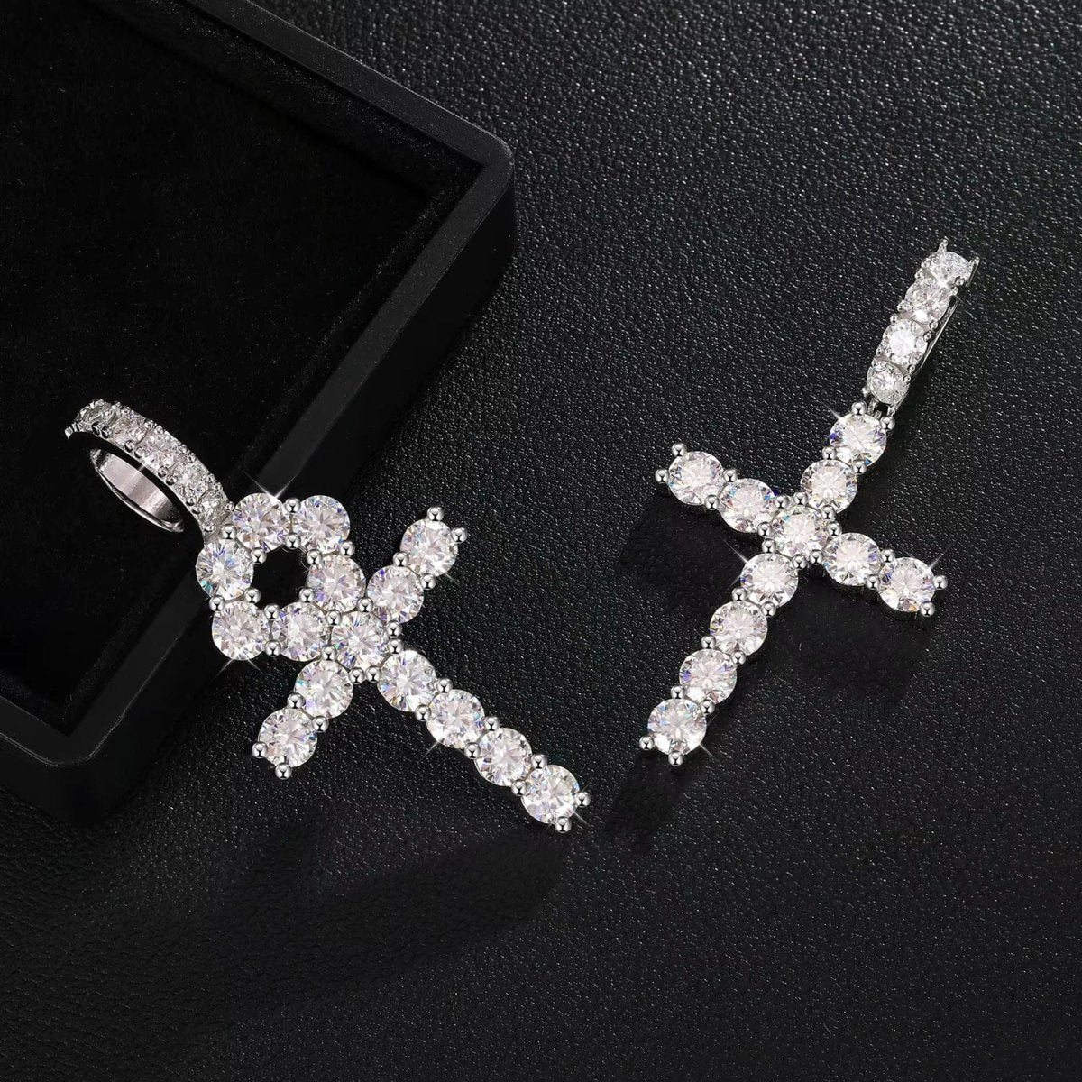 Line Set Moissanite Ankh Pendant – “Life Eternal” Edition Small - Shop Gold Supply