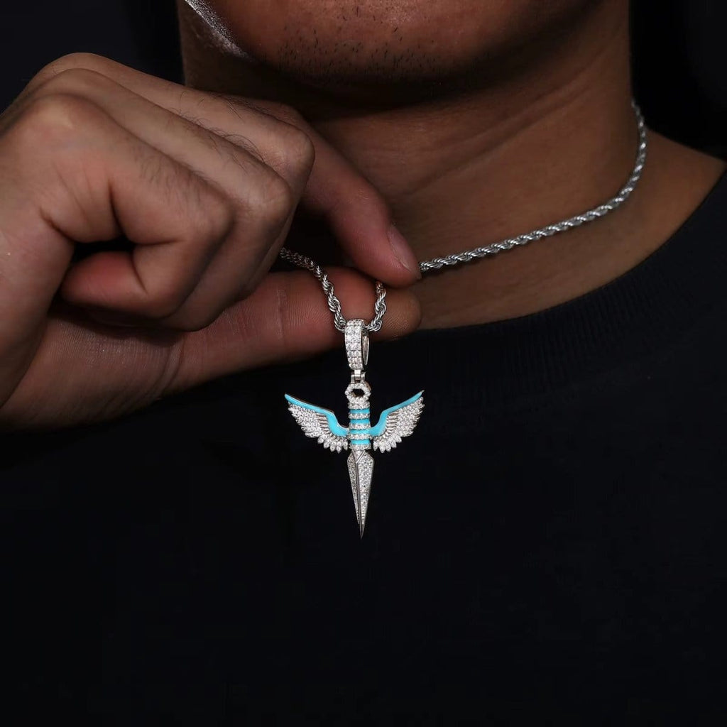 Moissanite Glow Angel Dagger Pendant – “Heaven’s Edge” Edition - The Gold Supply