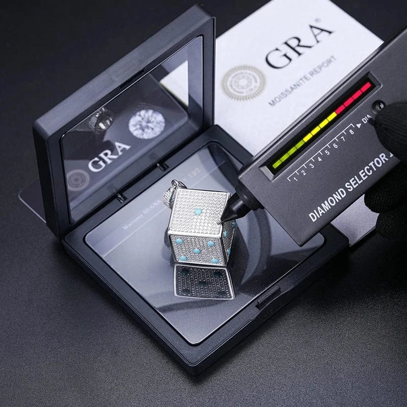 Moissanite Glow Dice Pendant – “High Roller” Edition - Shop Gold Supply