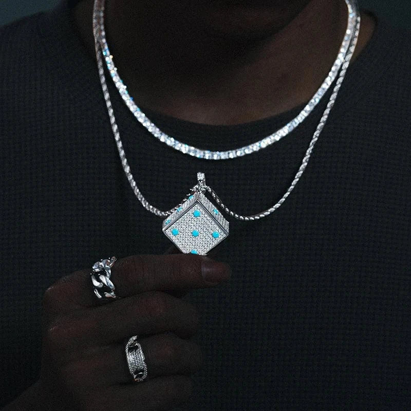 Moissanite Glow Dice Pendant – “High Roller” Edition - Shop Gold Supply