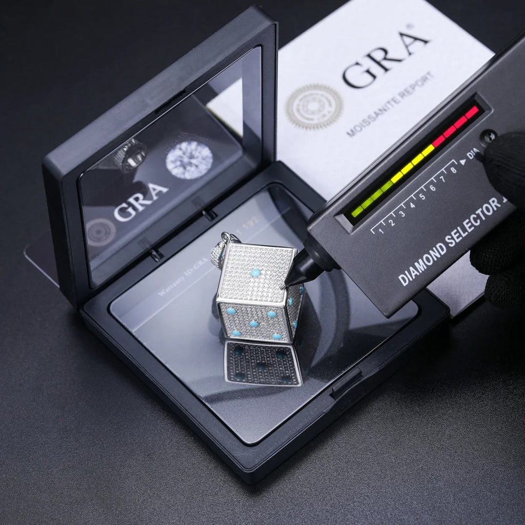 Moissanite Glow Dice Pendant – “High Roller” Edition - Shop Gold Supply
