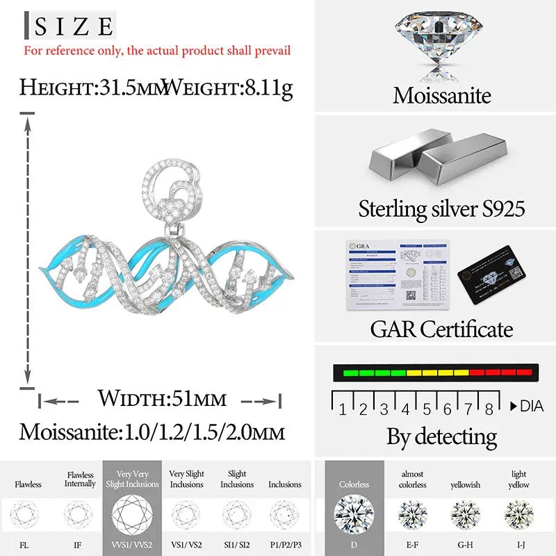 Moissanite Glow DNA Pendant – “Born Different” Edition - Shop Gold Supply