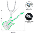 Moissanite Glow Guitar Pendant – “Electric Pulse” Edition - Shop Gold Supply