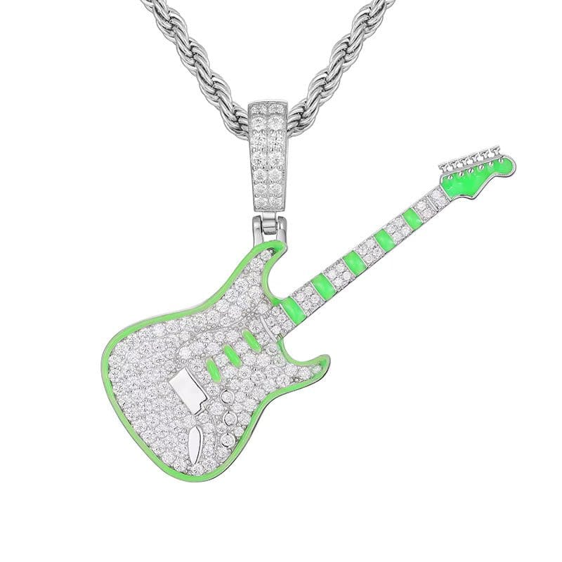 Moissanite Glow Guitar Pendant – “Electric Pulse” Edition - The Gold Supply