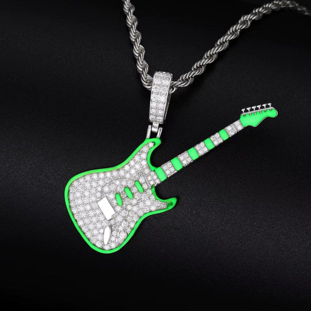 Moissanite Glow Guitar Pendant – “Electric Pulse” Edition - The Gold Supply