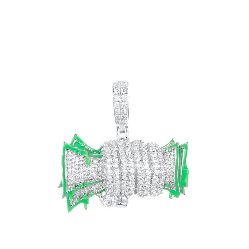 Moissanite Glow Money Bag Pendant – “Fistful of Fortune” Edition - Shop Gold Supply
