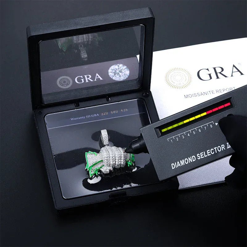 Moissanite Glow Money Bag Pendant – “Fistful of Fortune” Edition - Shop Gold Supply