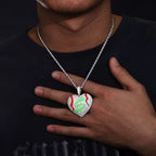 Moissanite Glow Money Heart Pendant – “Broken Rich” Edition - Shop Gold Supply