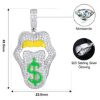Moissanite Glow Money Mouth Pendant – “Drip Dollar” Edition - Shop Gold Supply