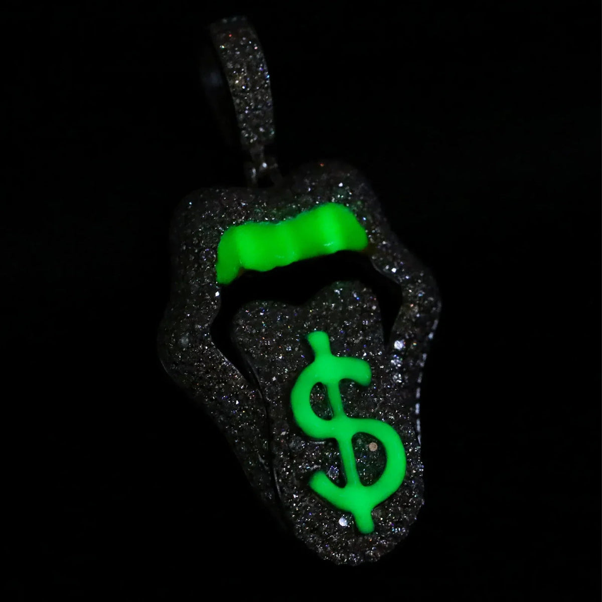 Moissanite Glow Money Mouth Pendant – “Drip Dollar” Edition - Shop Gold Supply