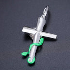 Moissanite Glow Rose Cross Pendant – “Eternal Bloom” Edition - Shop Gold Supply