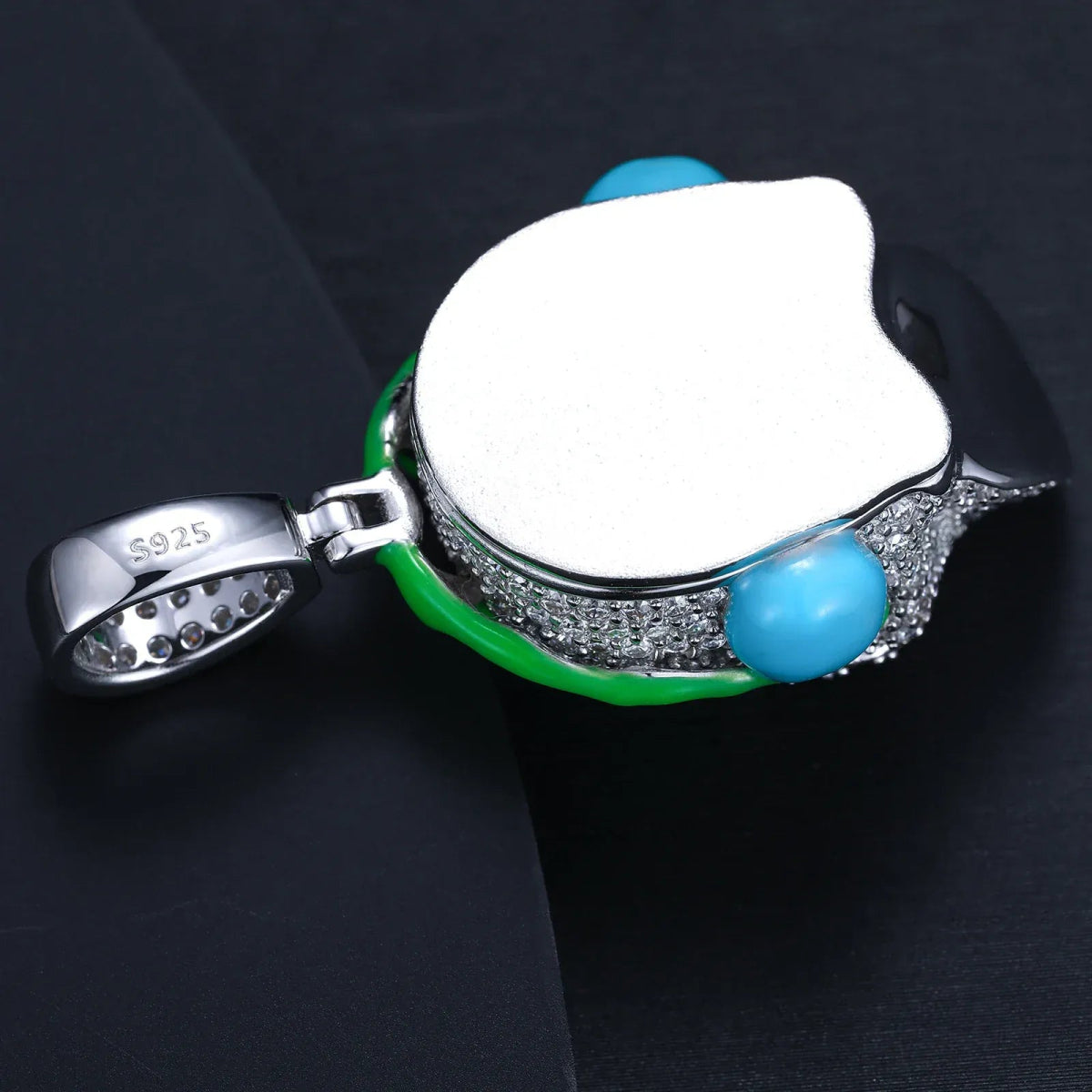 Moissanite Glow Skull Glow Pendant – “Neon Drip” Edition White Gold - Shop Gold Supply