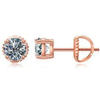 Moissanite Stud Earrings 3MM 925 Silver Rose Gold - Shop Gold Supply