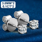 Moissanite Stud Earrings 3MM 925 Silver White Gold - Shop Gold Supply