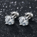 Moissanite Stud Earrings 3MM 925 Silver White Gold - Shop Gold Supply