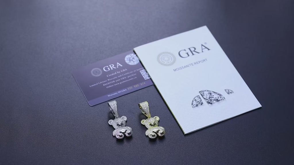 Iced Bear Moissanite Pendant – “Royal Cub” Edition